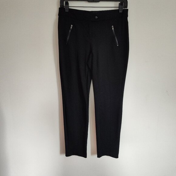 Ladies Petite SZ 6P Alfani Black Ponte-Knit Leggings - Picture 1 of 4
